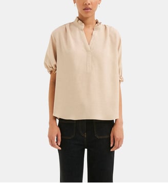 Blouse à volants et lurex doré - LUCE - Pablo - Sable