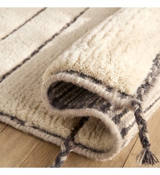 Tapis noué main, 93% laine, Stauro - AM.PM - Ivoire et gris