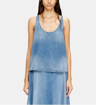 Haut en denim léger délavé à la pierre - Diesel - Bleu clair