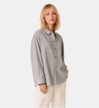 Chemise Chef Strp - Leon & Harper - Grey