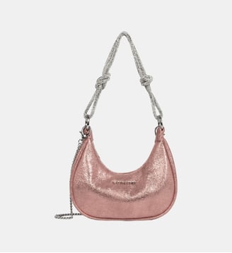 Sac demi lune Shiny Event en coton - Lancaster - Poudre métal