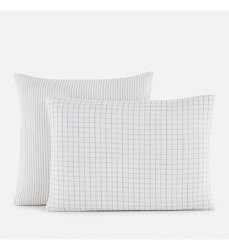 Taie d'oreiller en gaze de coton - La Redoute Interieurs - Bleu blanc