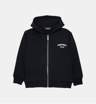 Sweat à fermeture zippée complète avec logo - Dsquared2 - Noir