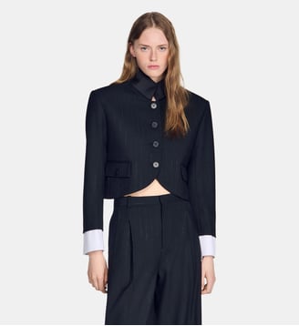 Veste courte à col montant - Sandro - Noir