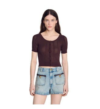 Cardigan en maille pointelle Sandro