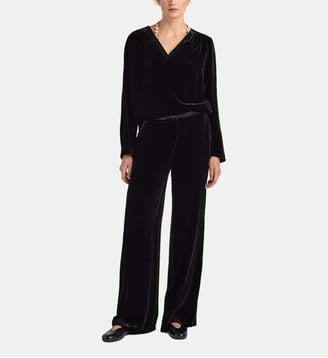 Pantalon oliver en velours lisse - Momonì - Noir