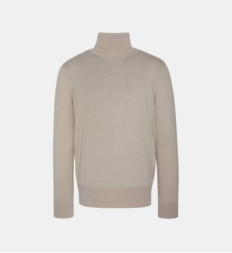 Pull col roulé - Schott - Beige clair