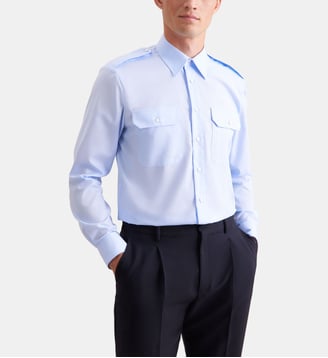 Chemise de pilote 1/1 Regular Col Kent - Seidensticker - Bleu