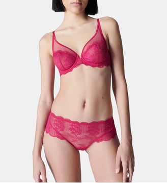 Soutien-gorge triangle emboitant décolleté plongeant - Cranberry - Simone Pérèle - Rose