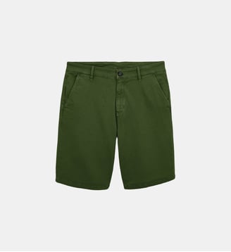 Bermuda 200 droit en coton stretch - Serge Blanco - Vert olive