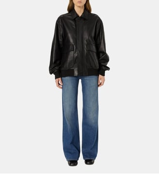 Veste ample en cuir- NIMA - Gerard Darel - Noir