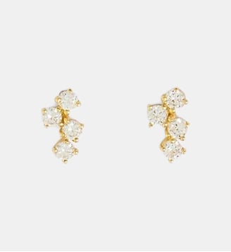Puces d'oreilles 4 zircon - argent 925 doré - Balaboosté - Doré