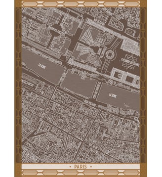 Torchon À vol d'oiseau Paris - Le Jacquard Francais - Chêne