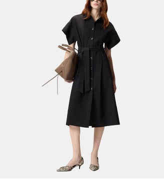 Robe chemise midi ceinturée - Pinko - Limousine noire