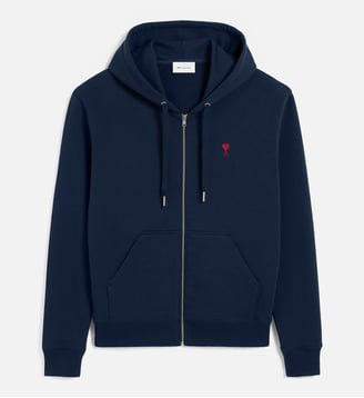Hoodie Zippé Ami de Coeur Rouge unisexe - AMI Paris - Bleu nuit