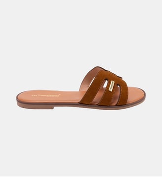 Mules plates en cuir HAMIGA - Les Tropeziennes par M. Belarbi - Cognac