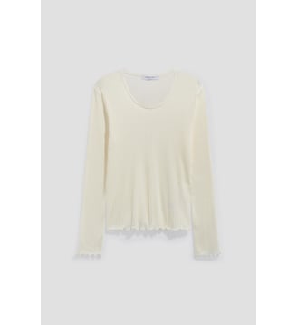 T-shirt dentelle en coton et modal - BONA Gerard Darel