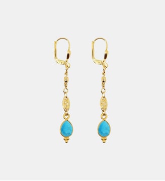 Boucle d'oreille THALIA - Nilaï - Bleu turquoise