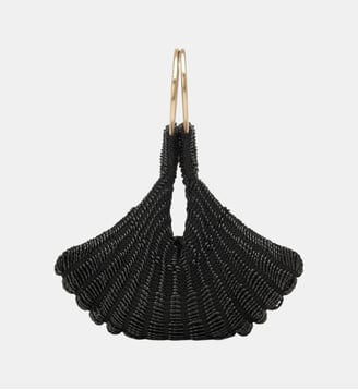 Sac de soirée orné de perles tricotées. - Adolfo Dominguez - Noir