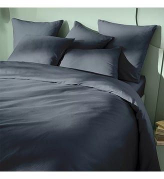 Housse de couette satin de coton - Garnier Thiebaut - Bleu nuit