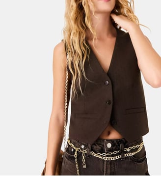 Veston de tailleur strassé - Maje - Marron