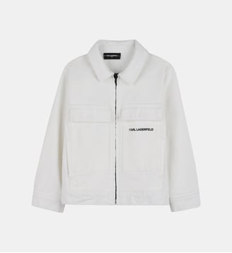 Veste en jean zippée - Karl Lagerfeld Kids - Crème