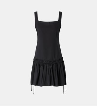 Robe courte froncée avec cordon de serrage - Pinko - Limousine noire
