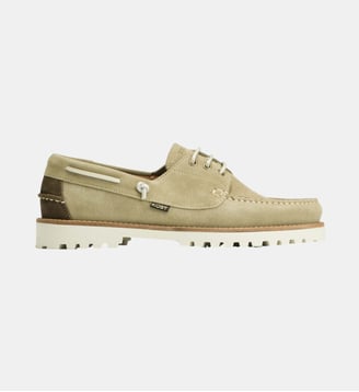 Chaussures bateau en cuir signature - Kost Paris - Vert