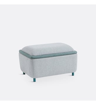 Pouf 3en1 assise, rangement et table basse - La Redoute Interieurs - Gris bleu