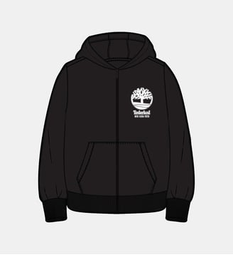 Cardigan à capuche en molleton - Timberland - Noir et blanc