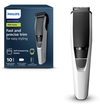 Tondeuse barbe BT3206/14, molette réglable, 10 hauteurs de coupe, précision 1 mm, autonomie 45 mn Philips