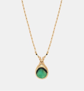 Collier chaîne pendentif   - Fujita - Satellite - Vert