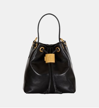 Sac Pulse Bucket en cuir lisse - Balmain - Noir