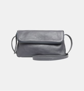 sac à bandoulière Asya en cuir - Agnès b. - Gris vapeur