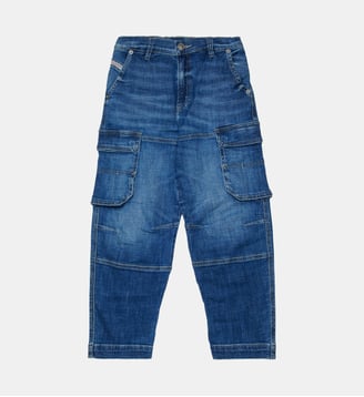 Jean cargo coupe relaxe - D-Dave - Diesel Kids - Denim bleu
