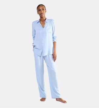 Pyjama col classique en satin, Sillage - Laurence Tavernier - Givre