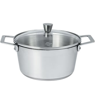 Faitout avec couvercle en verre - Ø24 cm - Cristel - Gris