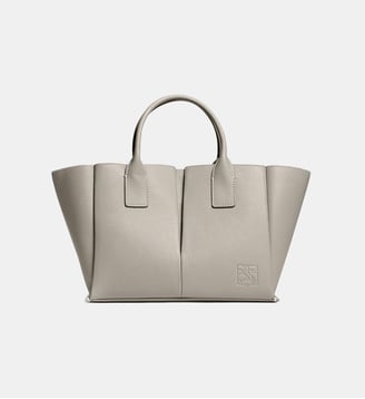 Petit Sac à main Elena en cuir grainé - Le Tanneur - Gris clair