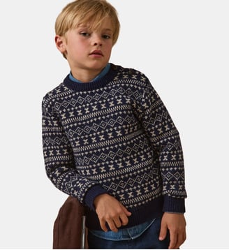 Pull jacquard avec laine Garçon Cyrillus