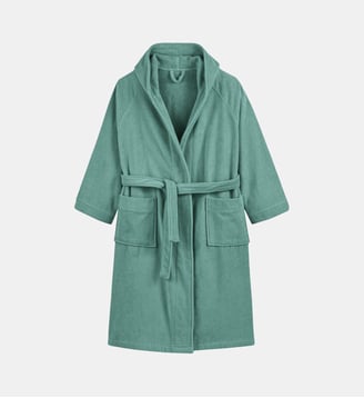 Peignoir capuche éponge velours 450 g/m2 - La Redoute Interieurs - Eucalyptus