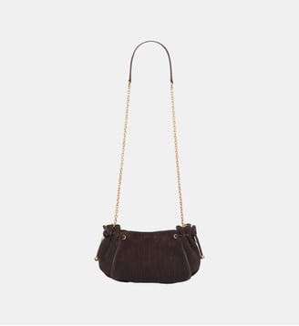Sac en cuir velours effet tressé - LE MINI 24 - Gerard Darel - Cacao