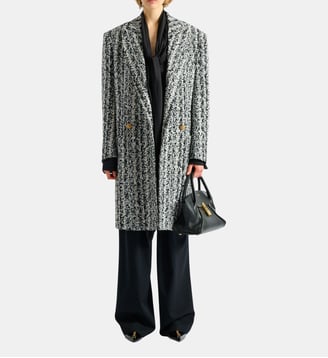 Manteau long en tweed - Balmain - Noir