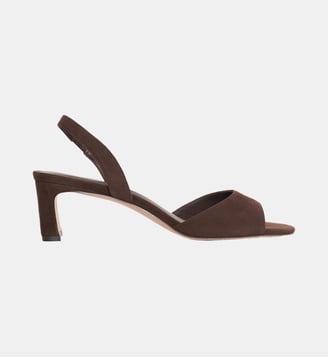 Sandales à talon en cuir velours - CÔME - Gerard Darel - Marron