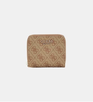 Mini portefeuille Laurel logo 4G - Guess - Beige