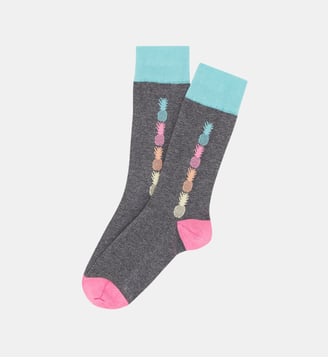 Chaussettes en coton - Ananas Gris - Arthur - Gris