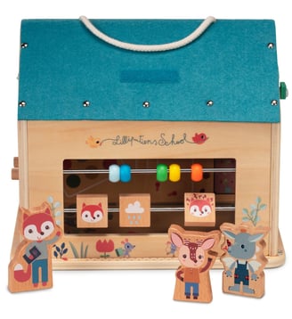 Jeu d'activités en bois Ma première école - Lilliputiens - Beige