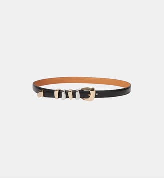 Ceinture cuir boucle dorée - Claudie Pierlot - Noir