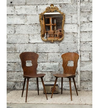 Paire de chaises Baumann Claude N°1502- Produit chiné - Debongout - Marron