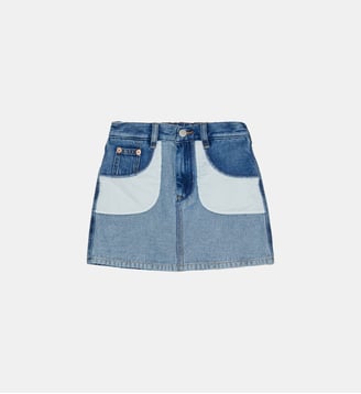 Jupe en denim avec poches contrastées - MM6 Maison Margiela - Denim bleu