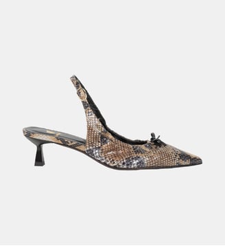Slingbacks à Talons Gigi Cuir Embossé Serpent Bobbies